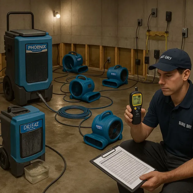 Structural Drying and Dehumidification process in Adairsville, GA
